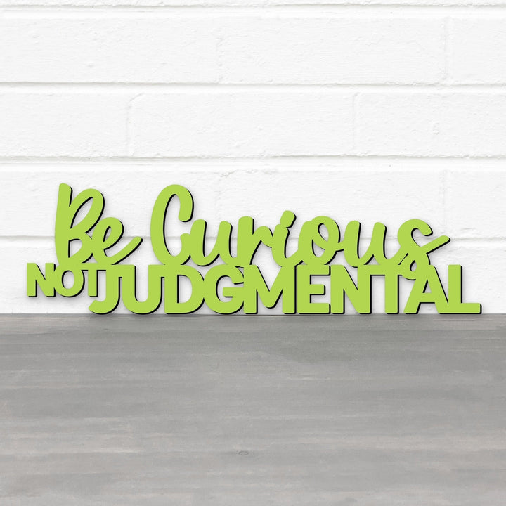 Spunky Fluff Be Curious Not Judgmental Quote Decorative Wall Art Sign 15 Colors Image 12