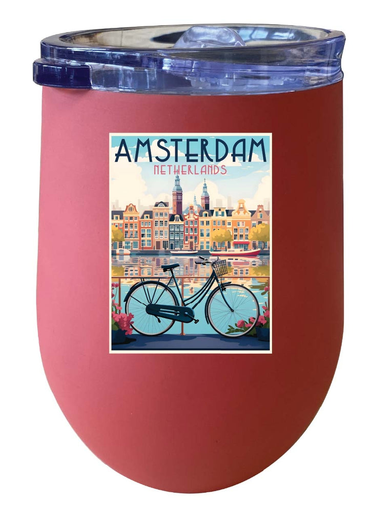 Amsterdam Netherlands Design A Souvenir 12 oz Insulated Wine Stainless Steel Tumbler Image 2