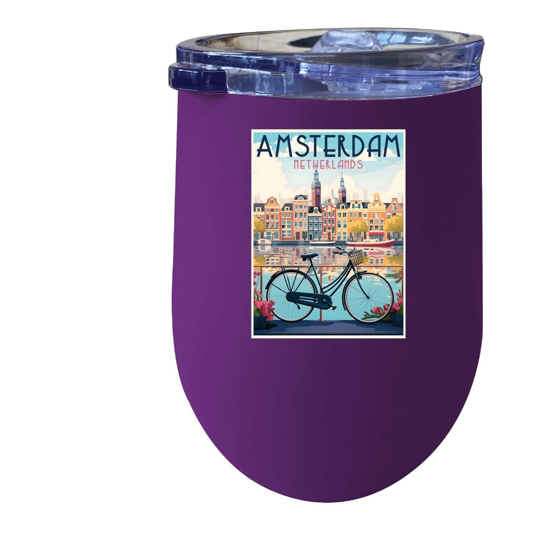 Amsterdam Netherlands Design A Souvenir 12 oz Insulated Wine Stainless Steel Tumbler Image 3