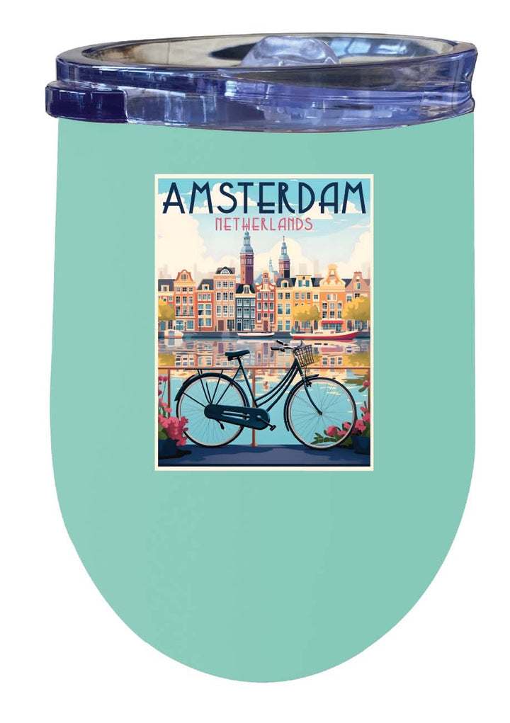 Amsterdam Netherlands Design A Souvenir 12 oz Insulated Wine Stainless Steel Tumbler Image 6