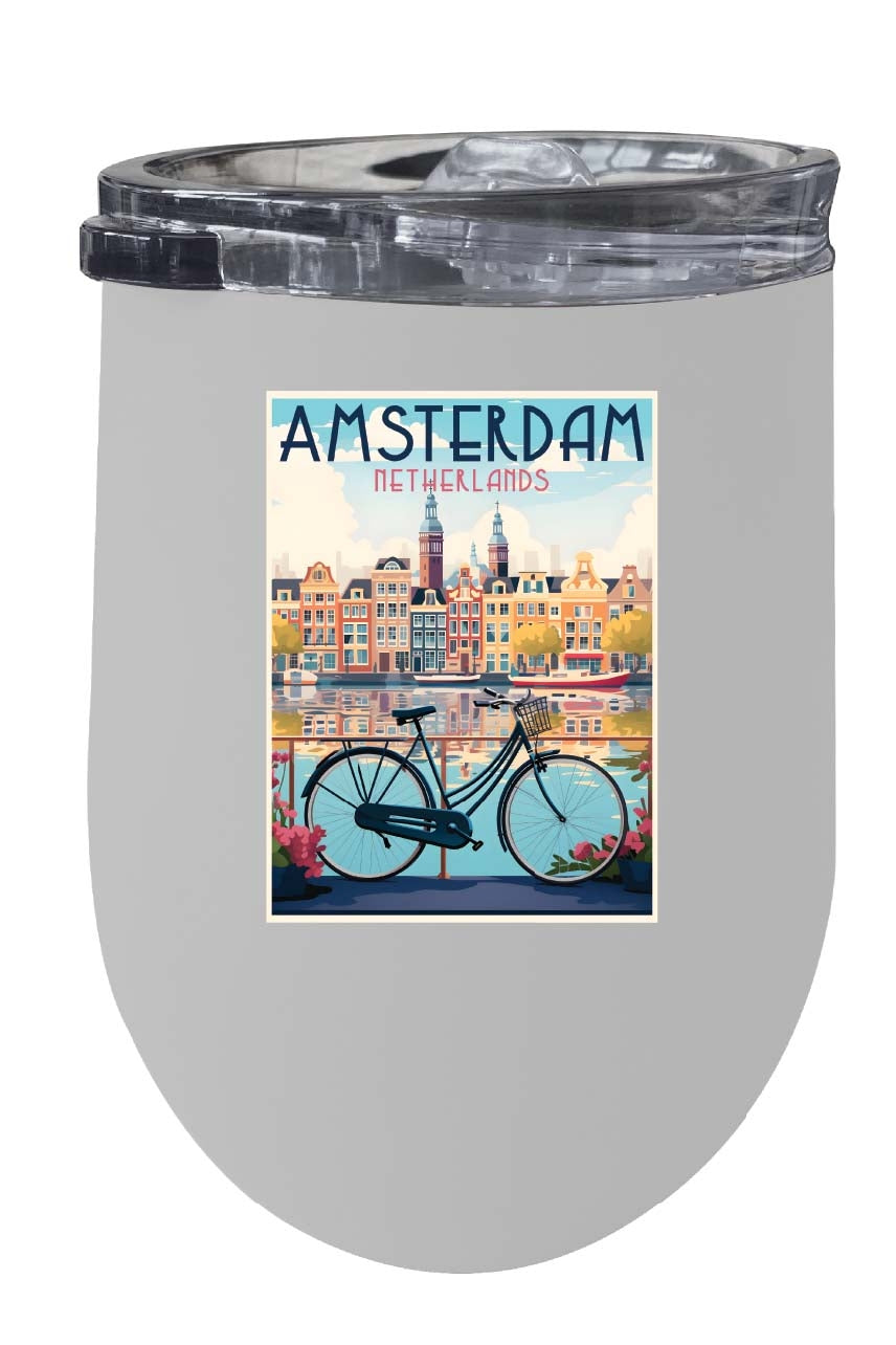 Amsterdam Netherlands Design A Souvenir 12 oz Insulated Wine Stainless Steel Tumbler Image 7