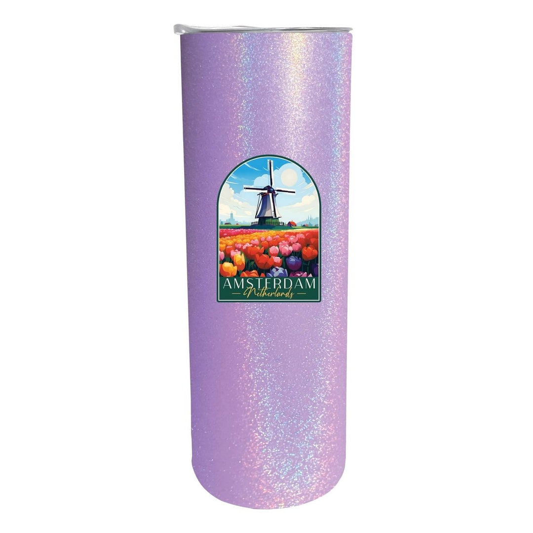 Amsterdam Netherlands Design B Souvenir 20 oz Insulated Stainless Steel Skinny Tumbler Image 1