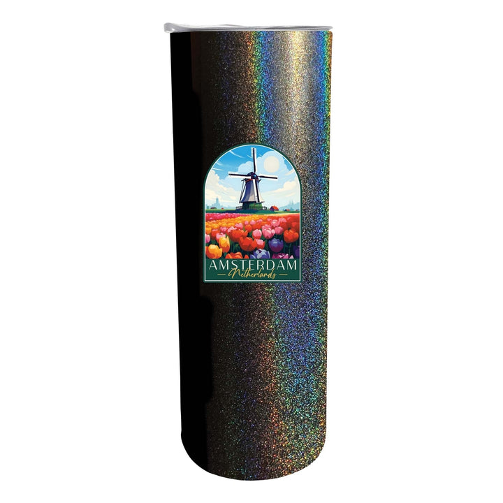 Amsterdam Netherlands Design B Souvenir 20 oz Insulated Stainless Steel Skinny Tumbler Image 3