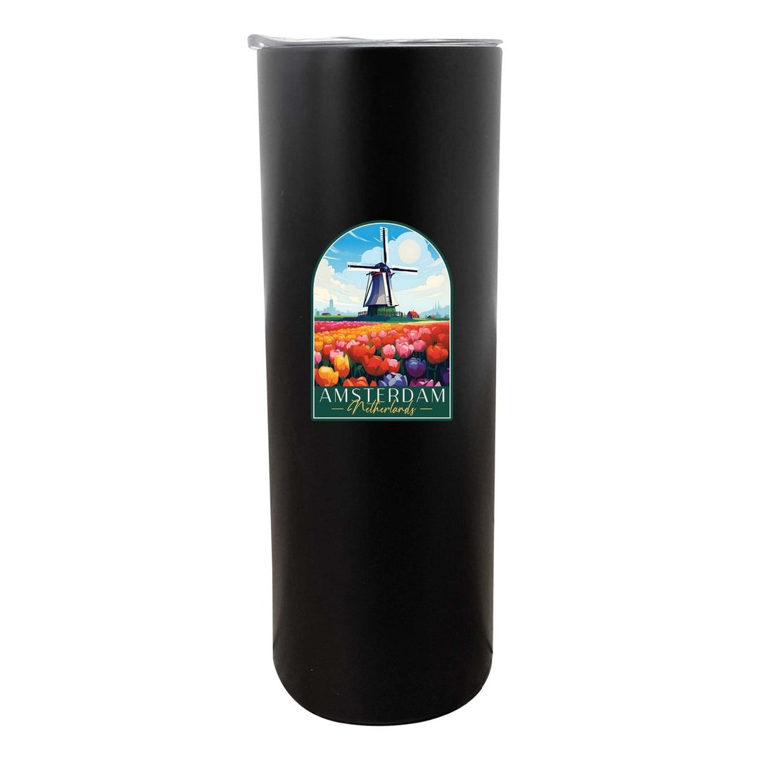 Amsterdam Netherlands Design B Souvenir 20 oz Insulated Stainless Steel Skinny Tumbler Image 4