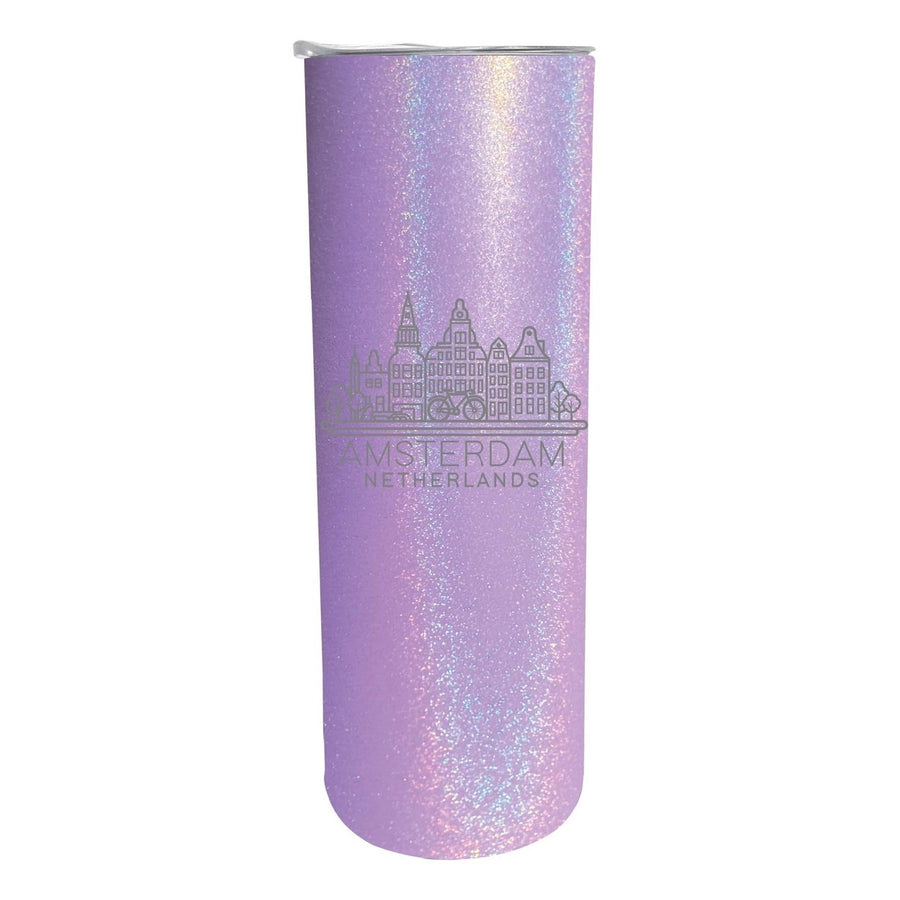 Amsterdam Netherlands Souvenir 20 oz Engraved Insulated Stainless Steel Skinny Tumbler Image 1