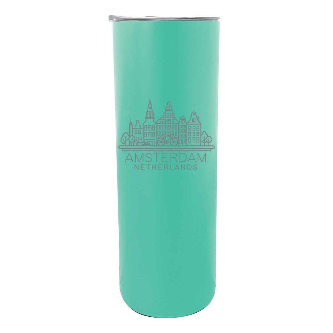 Amsterdam Netherlands Souvenir 20 oz Engraved Insulated Stainless Steel Skinny Tumbler Image 1