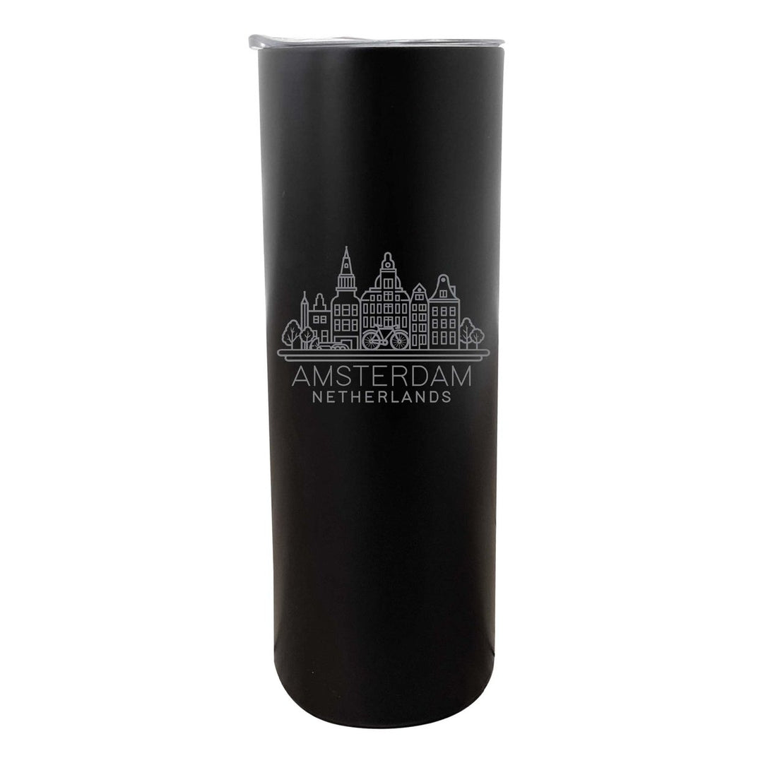 Amsterdam Netherlands Souvenir 20 oz Engraved Insulated Stainless Steel Skinny Tumbler Image 3