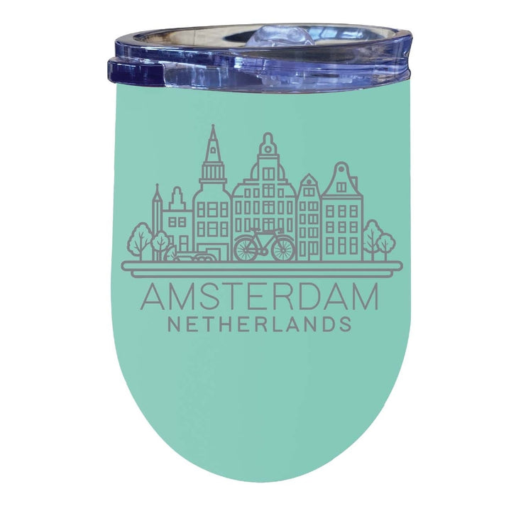 Amsterdam Netherlands Souvenir 12 oz Engraved Insulated Wine Stainless Steel Tumbler Image 1