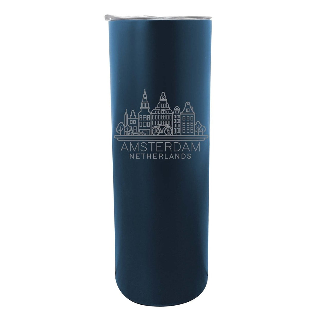 Amsterdam Netherlands Souvenir 20 oz Engraved Insulated Stainless Steel Skinny Tumbler Image 6