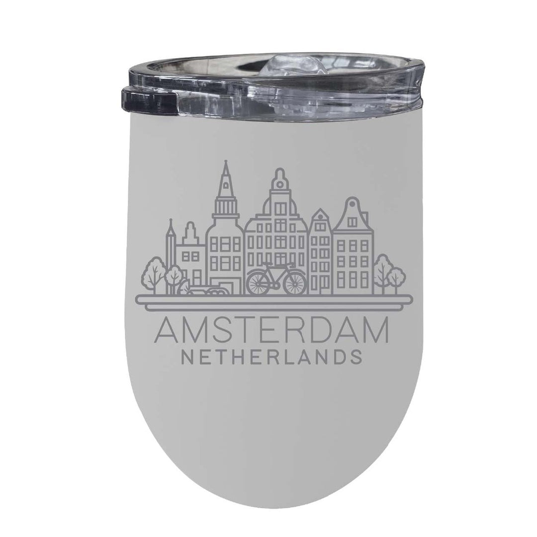 Amsterdam Netherlands Souvenir 12 oz Engraved Insulated Wine Stainless Steel Tumbler Image 1