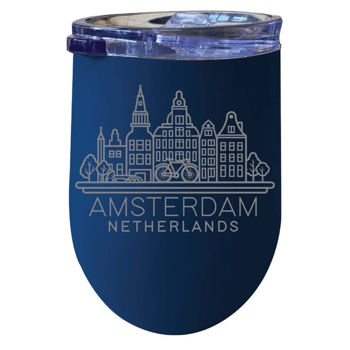 Amsterdam Netherlands Souvenir 12 oz Engraved Insulated Wine Stainless Steel Tumbler Image 7