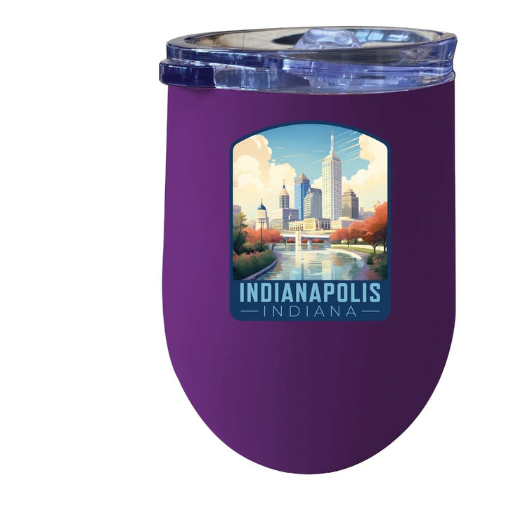 Indianapolis Indiana Design A Souvenir 12 oz Insulated Wine Stainless Steel Tumbler Image 7