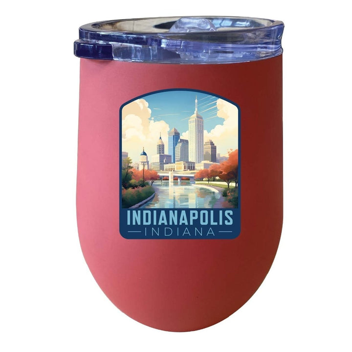 Indianapolis Indiana Design A Souvenir 12 oz Insulated Wine Stainless Steel Tumbler Image 1