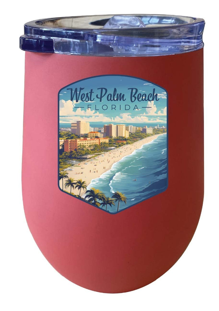 West Palm Beach Florida Design A Souvenir 12 oz Insulated Wine Stainless Steel Tumbler Image 2