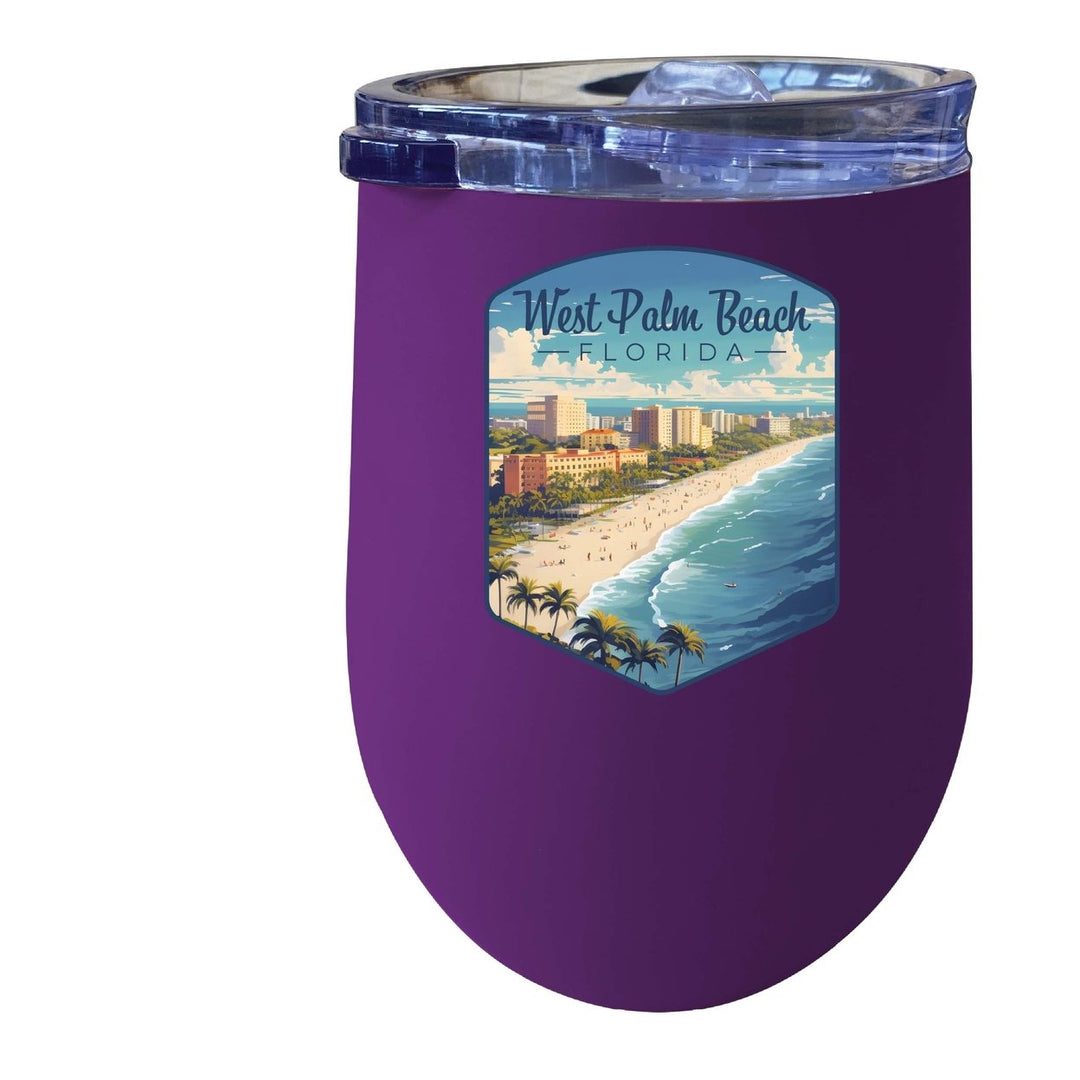 West Palm Beach Florida Design A Souvenir 12 oz Insulated Wine Stainless Steel Tumbler Image 3