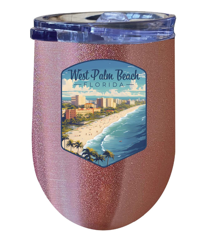 West Palm Beach Florida Design A Souvenir 12 oz Insulated Wine Stainless Steel Tumbler Image 1