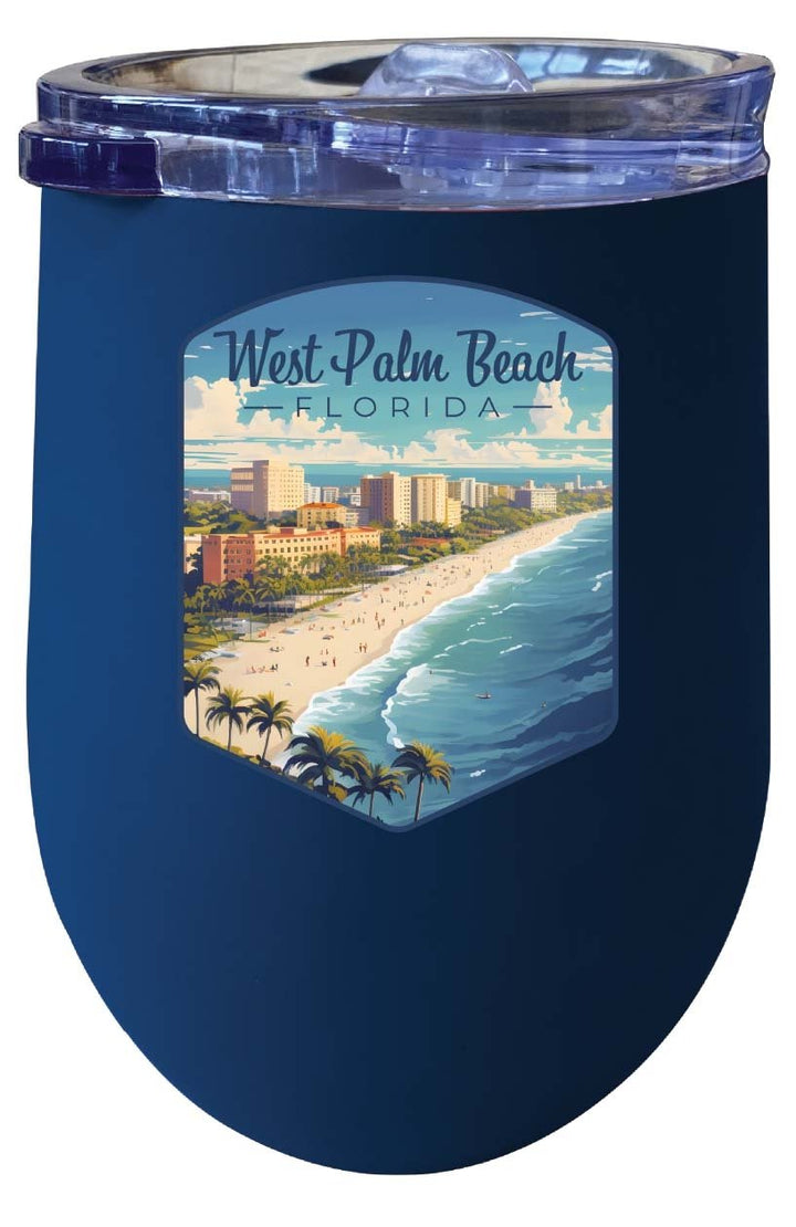 West Palm Beach Florida Design A Souvenir 12 oz Insulated Wine Stainless Steel Tumbler Image 5