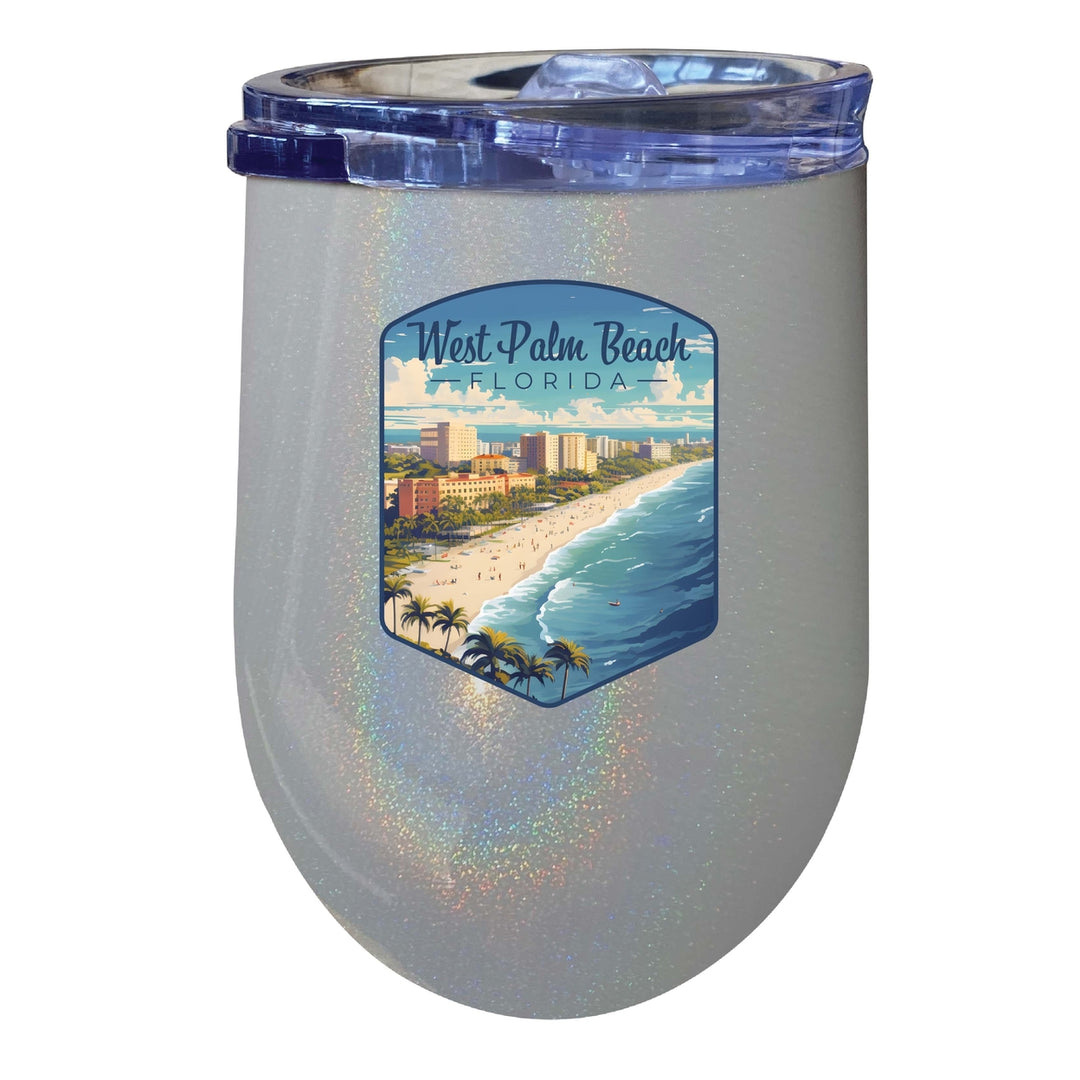 West Palm Beach Florida Design A Souvenir 12 oz Insulated Wine Stainless Steel Tumbler Image 6