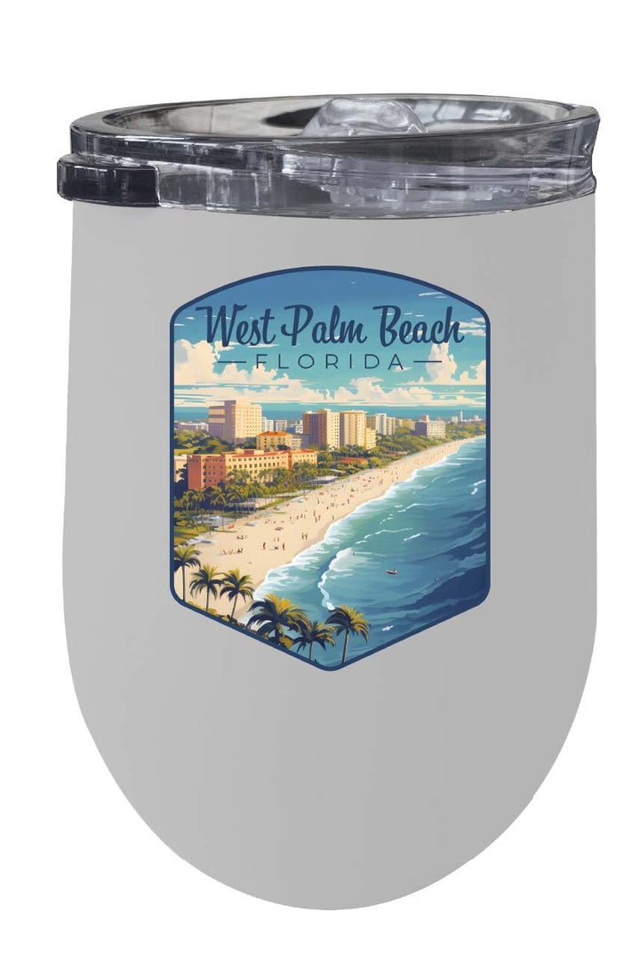 West Palm Beach Florida Design A Souvenir 12 oz Insulated Wine Stainless Steel Tumbler Image 7