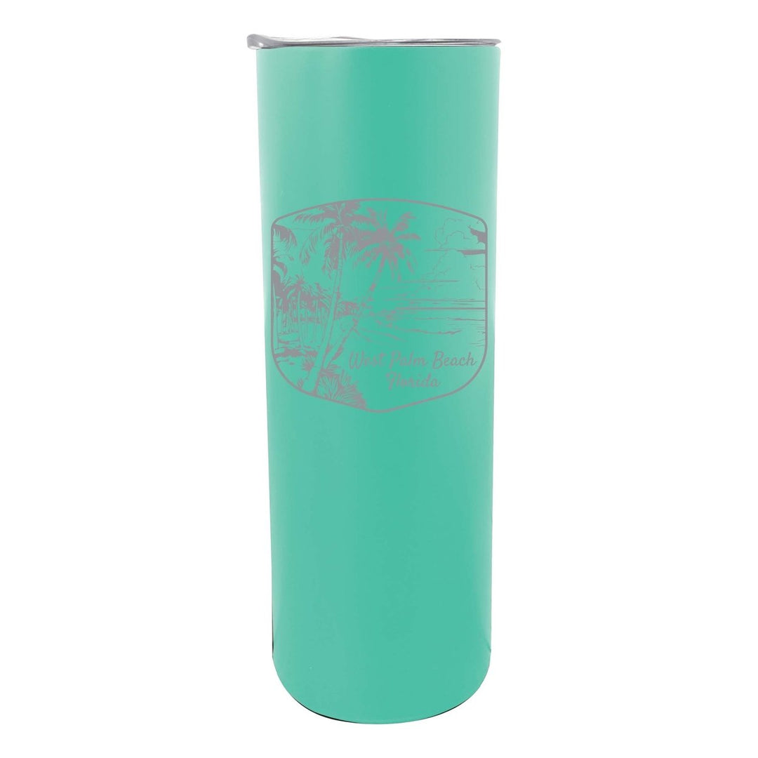 West Palm Beach Souvenir 20 oz Engraved Insulated Stainless Steel Skinny Tumbler Image 1