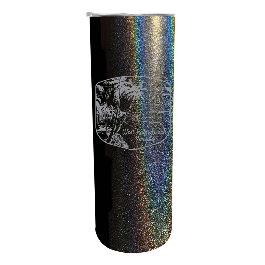 West Palm Beach Souvenir 20 oz Engraved Insulated Stainless Steel Skinny Tumbler Image 1