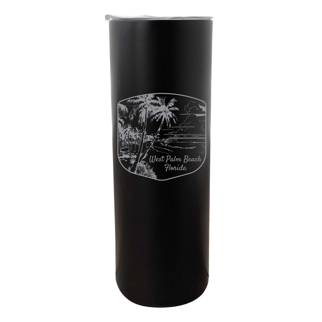 West Palm Beach Souvenir 20 oz Engraved Insulated Stainless Steel Skinny Tumbler Image 1