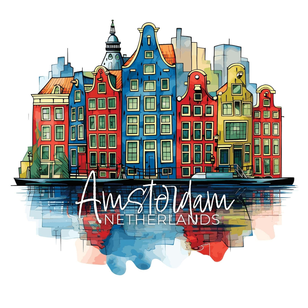 Amsterdam Netherlands Design C Souvenir Vinyl Decal Sticker Image 1