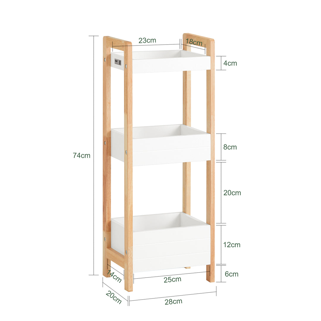 Haotian FRG226-WN Bathroom Shelf 3-Tier Standing Kitchen Storage Organizer 29 inch Image 2