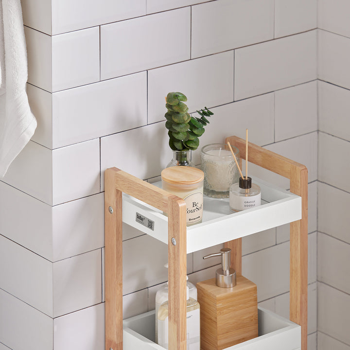 Haotian FRG226-WN Bathroom Shelf 3-Tier Standing Kitchen Storage Organizer 29 inch Image 4