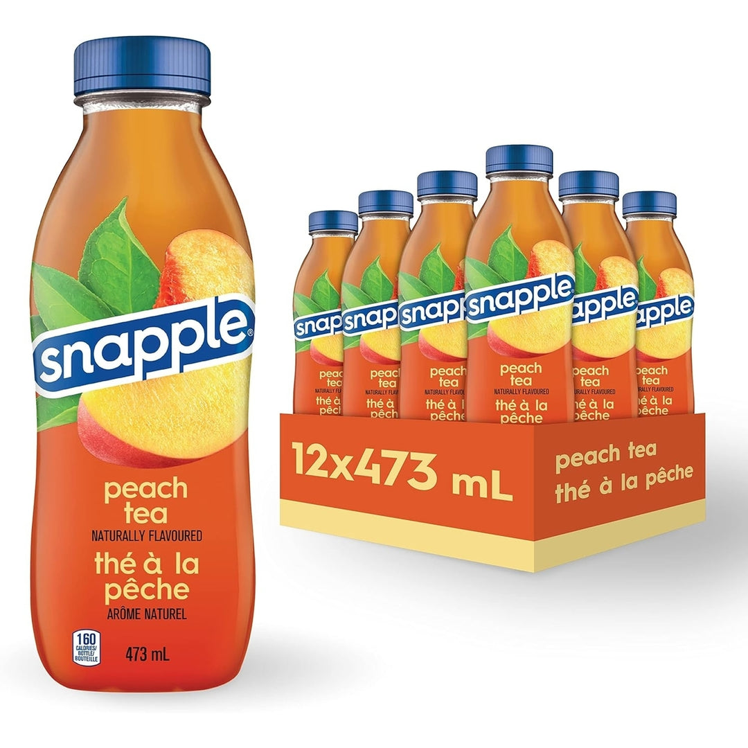 SNAPPLE Peach Iced Tea, 473ml (Pack of 12 Bottles) Image 1