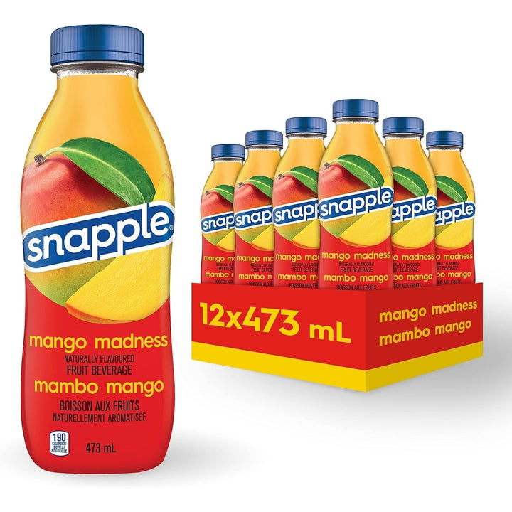 SNAPPLE Mango Madness, 473ml (Pack of 12 Bottles) Image 1