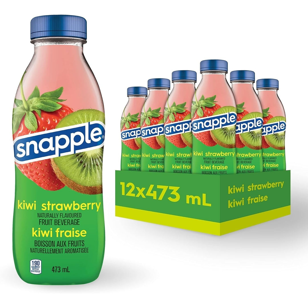 SNAPPLE Kiwi Strawberry, 473ml (Pack of 12 Bottles) Image 1