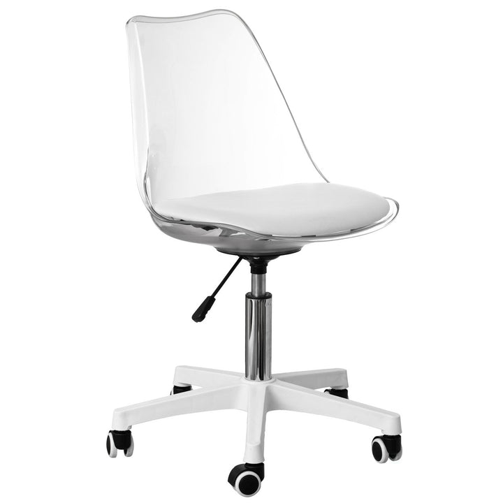 Acrylic Desk Chair, Armless Office Chair, Height Adjustable, Rolling Chair, Modern Ghost Chair, Perfect for Home Office Image 1