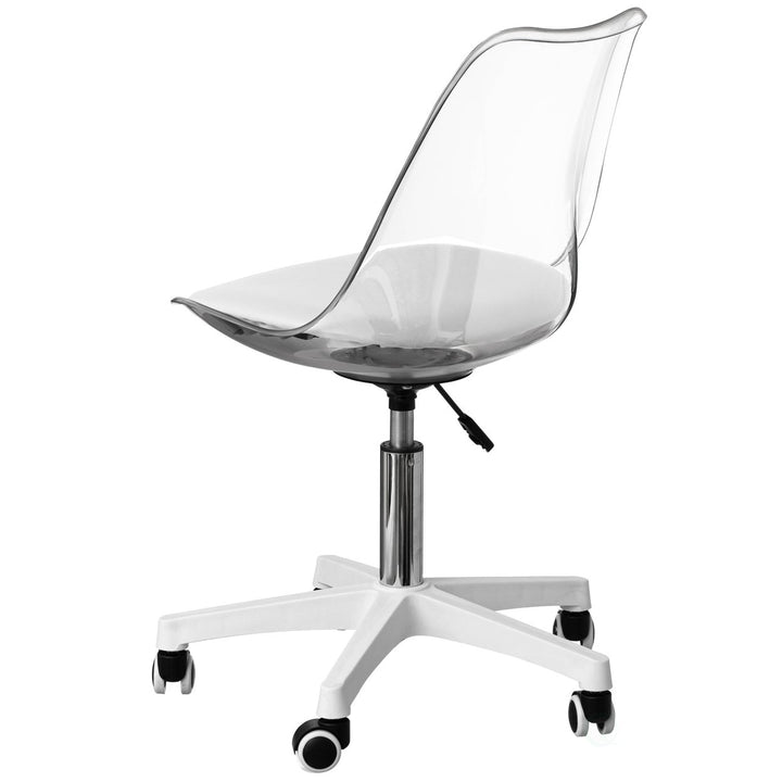 Acrylic Desk Chair, Armless Office Chair, Height Adjustable, Rolling Chair, Modern Ghost Chair, Perfect for Home Office Image 9