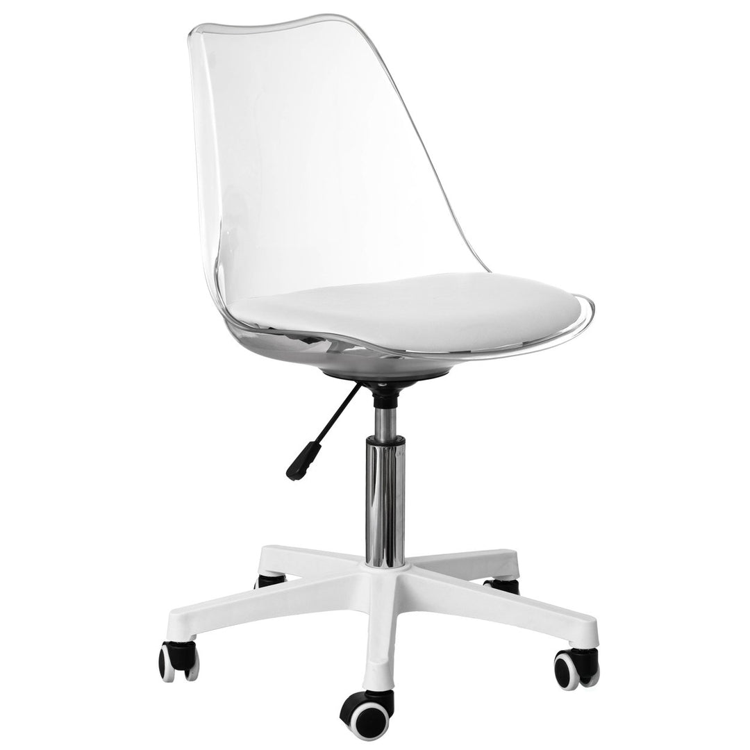 Acrylic Desk Chair, Armless Office Chair, Height Adjustable, Rolling Chair, Modern Ghost Chair, Perfect for Home Office Image 10