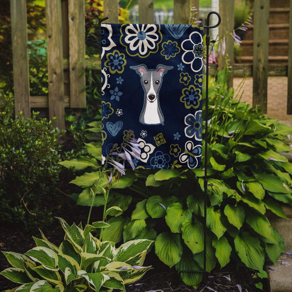 Carolines Treasures Blue Flowers Italian Greyhound Flag Garden Size , Small, multicolor Image 2