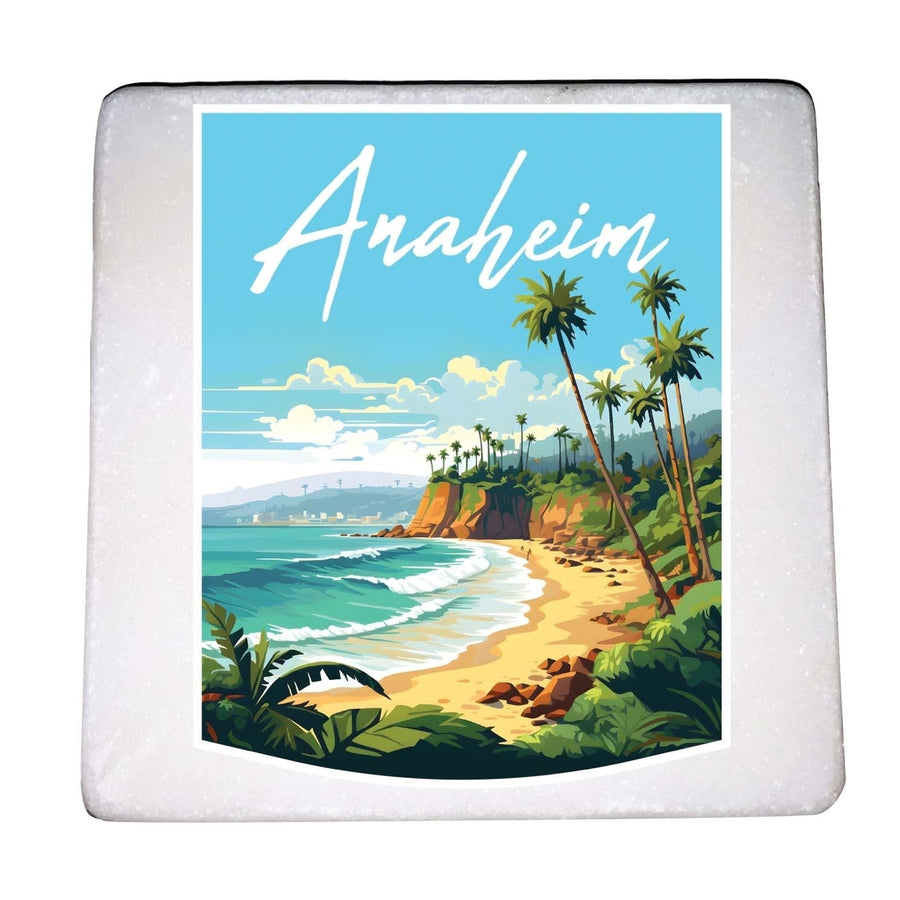 Anaheim California Design B Souvenir 4x4-Inch Coaster Marble 4 Pack Image 1