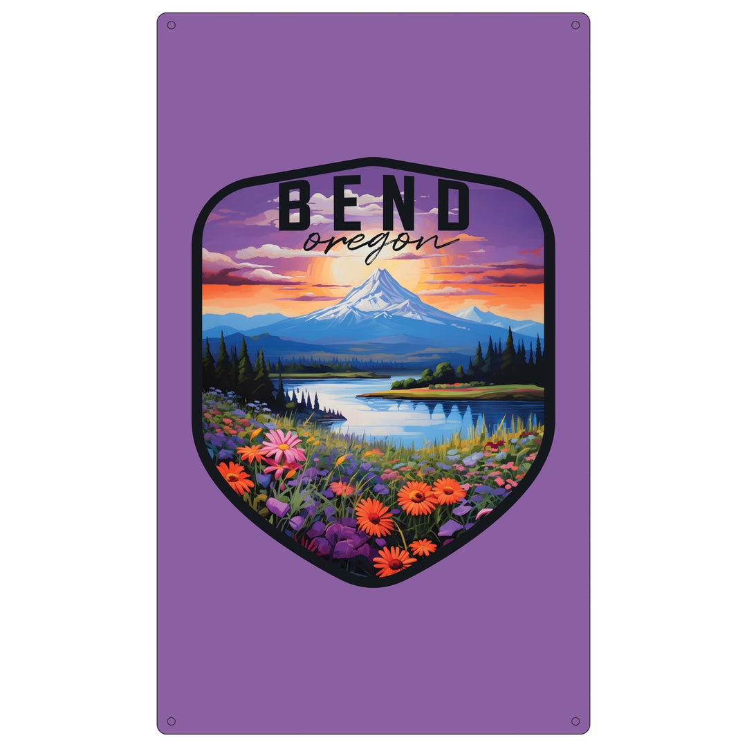 Bend Oregon Design A Souvenir Metal Sign 9 x 15 Image 1