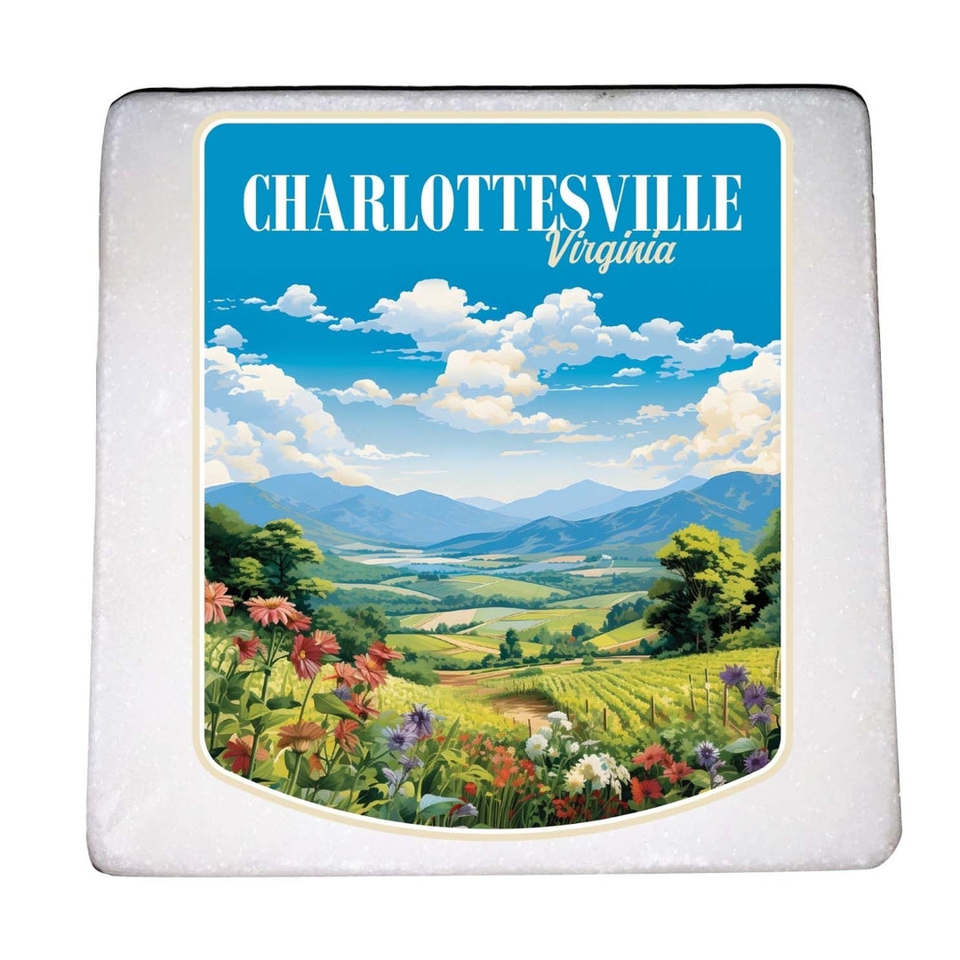 Charlottesville Virginia Design A Souvenir 4x4-Inch Coaster Marble 4 Pack Image 1