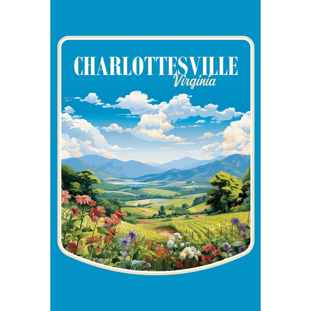 Charlottesville Virginia Design A Souvenir Wood sign with frame 5x7 Image 1