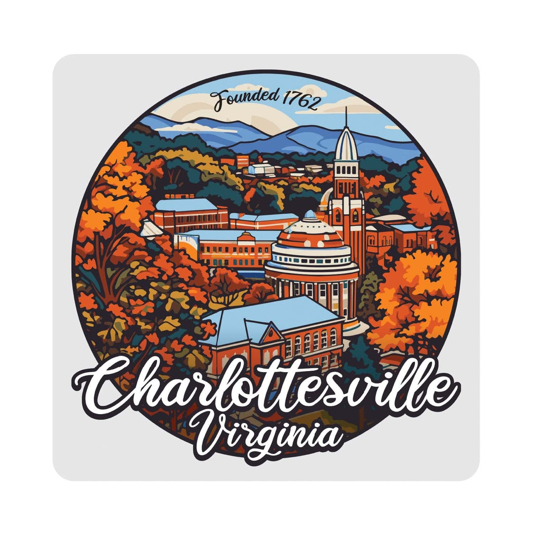 Charlottesville Virginia Design C Souvenir 4x4-Inch Coaster Acrylic 4 Pack Image 1