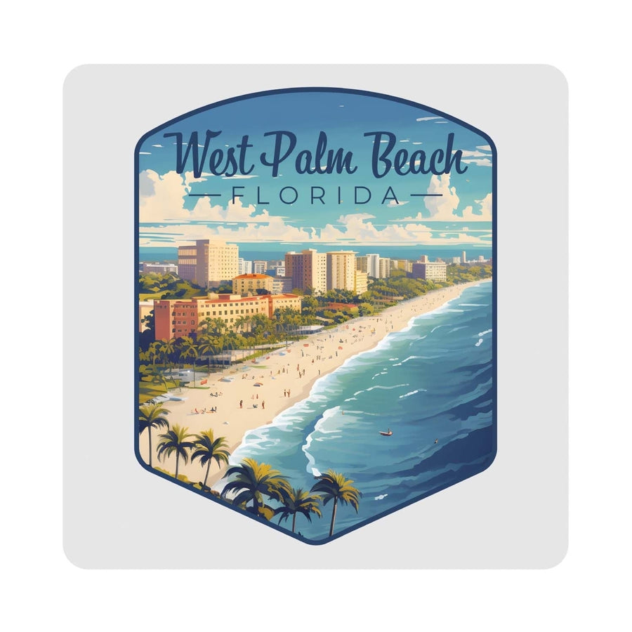 West Palm Beach Florida Design A Souvenir 4x4-Inch Coaster Acrylic 4 Pack Image 1