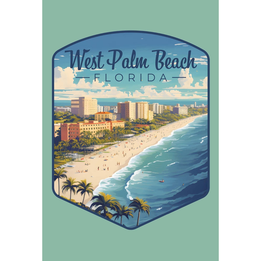 West Palm Beach Florida Design A Souvenir Wood sign with frame 5x7 Image 1