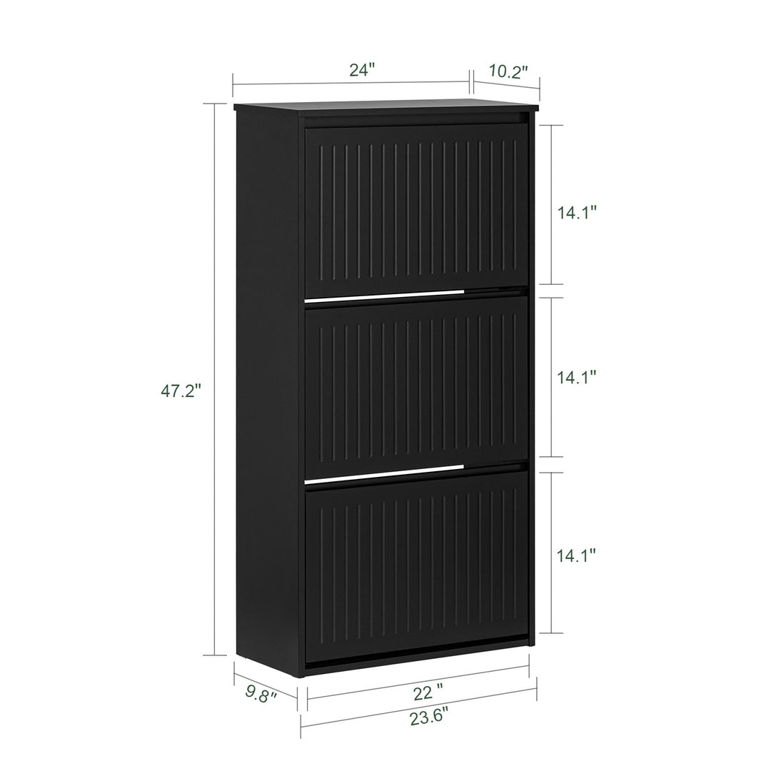 Haotian FSR165-H-SCH Flip Down Shoe Storage Cabinet 12 Pair Modern Design Image 2