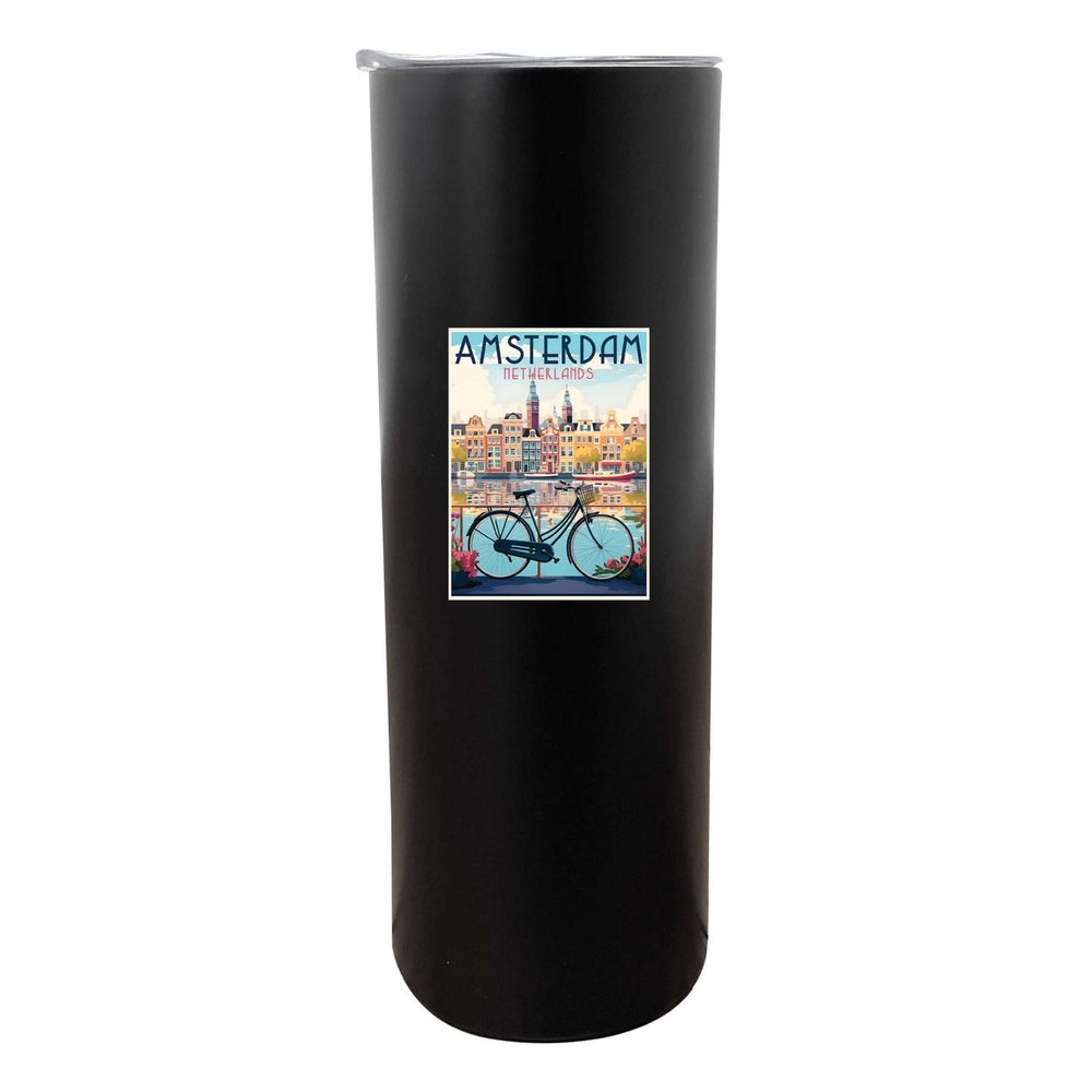 Amsterdam Netherlands Design A Souvenir 20 oz Insulated Stainless Steel Skinny Tumbler Image 2