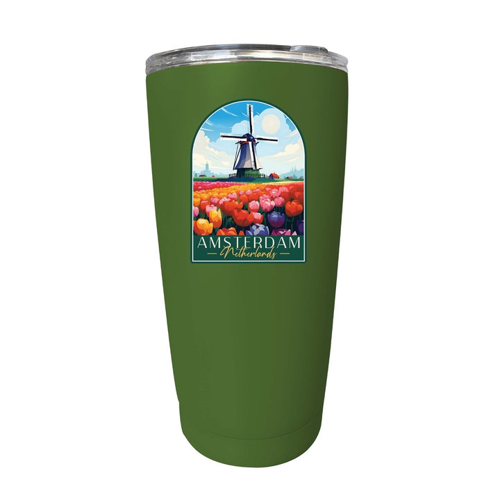 Amsterdam Netherlands Design B Souvenir 16 oz Stainless Steel Insulated Tumbler Image 1