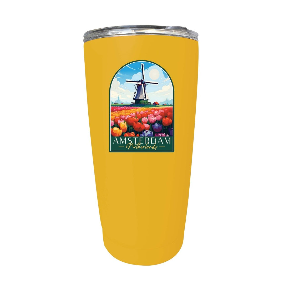 Amsterdam Netherlands Design B Souvenir 16 oz Stainless Steel Insulated Tumbler Image 1