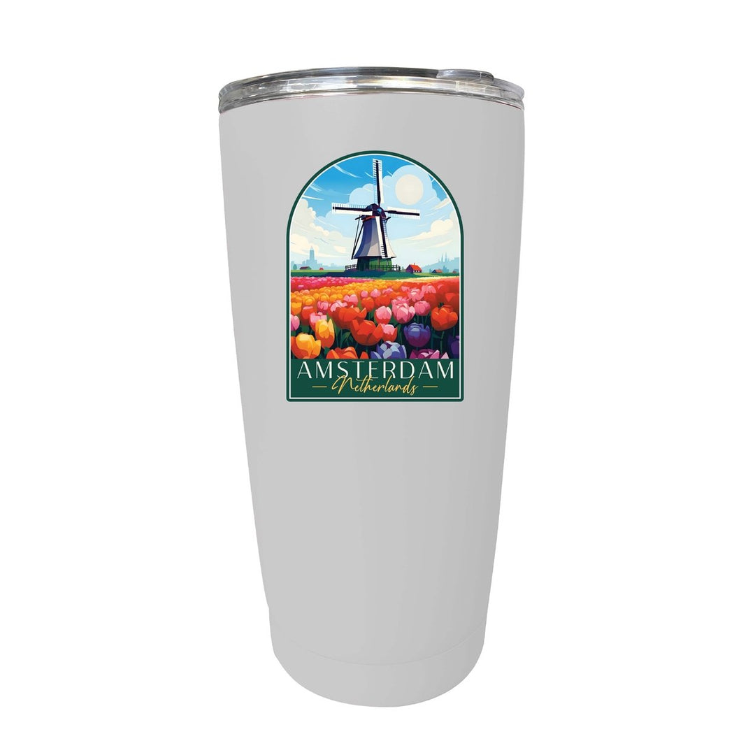 Amsterdam Netherlands Design B Souvenir 16 oz Stainless Steel Insulated Tumbler Image 10