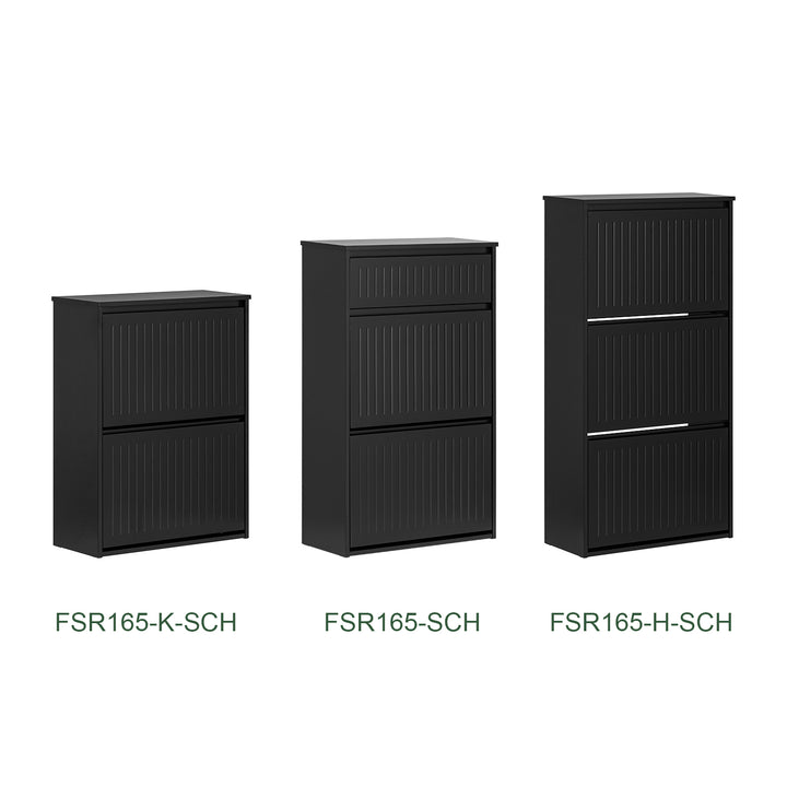 Haotian FSR165-SCH 8 Pair Flip Down Shoe Storage Cabinet Modern Hallway Furniture Image 7