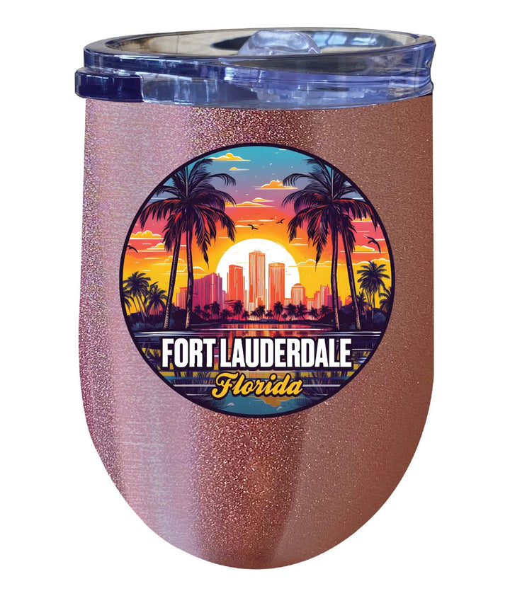 Fort Lauderdale Florida Design B Souvenir 12 oz Insulated Wine Stainless Steel Tumbler Image 4